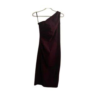 One-Shoulder Plum Cocktail Dress – Medium